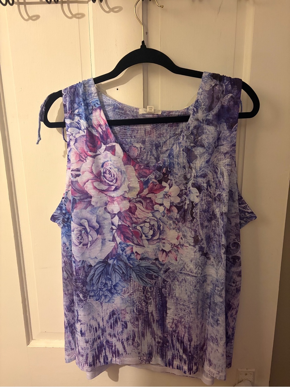 Floral Purple Sleeveless Women's Top - Lightweight Summer Tank